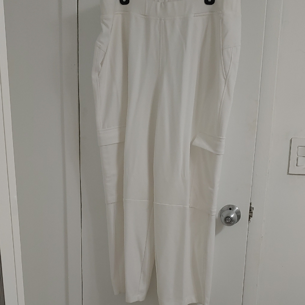 Eileen Fisher White Ponte Cargo Pants XL